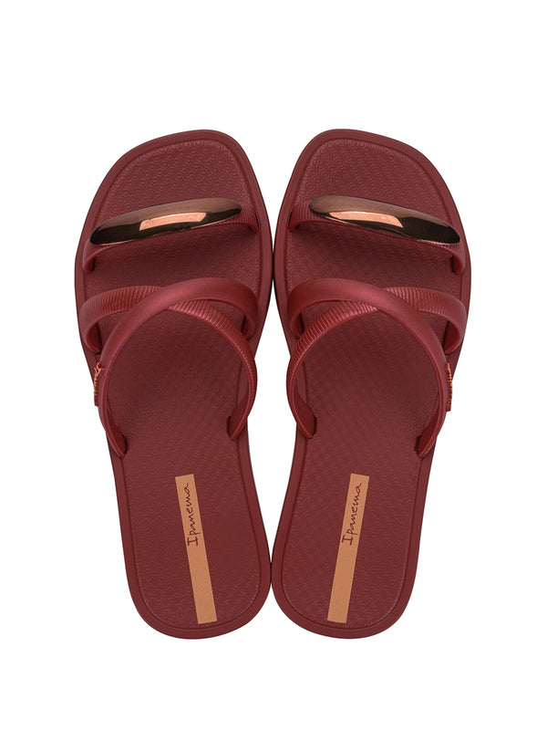 Ipanema Metal Chic Slide - Burgundy/Metallic/Orange