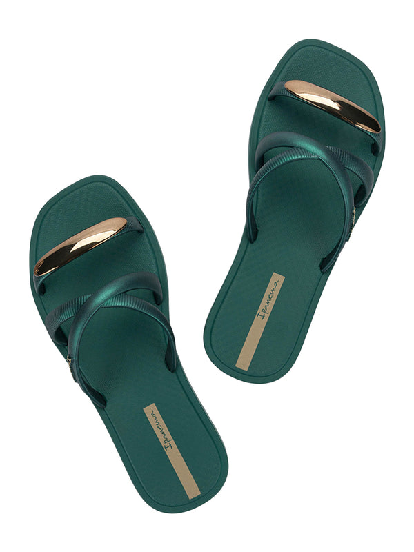 Ipanema Metal Chic Slide - Green/Bronze/Beige