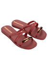Ipanema Metal Chic Slide - Burgundy/Metallic/Orange