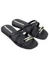 Ipanema Metal Chic Slide - Black/Gold/Beige