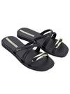 Ipanema Metal Chic Slide - Black/Gold/Beige