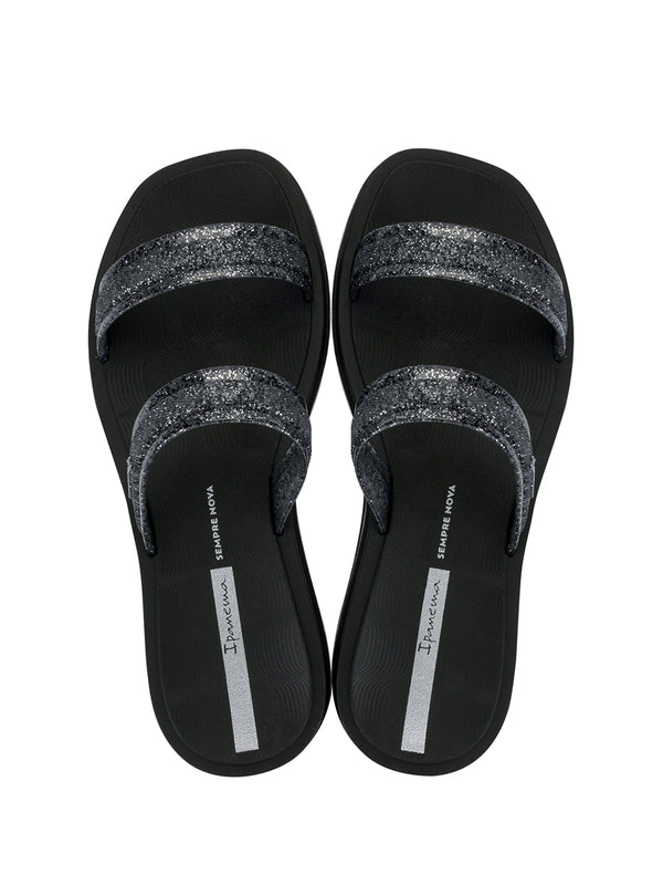 Ipanema Glow Trendy Slide - Black/Glitter/Silver