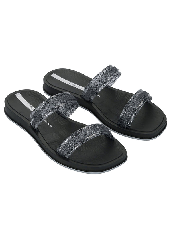 Ipanema Glow Trendy Slide - Black/Glitter/Silver
