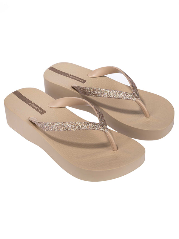 Ipanema Mesh Chic Plat Fem - Beige/Glitter Beige