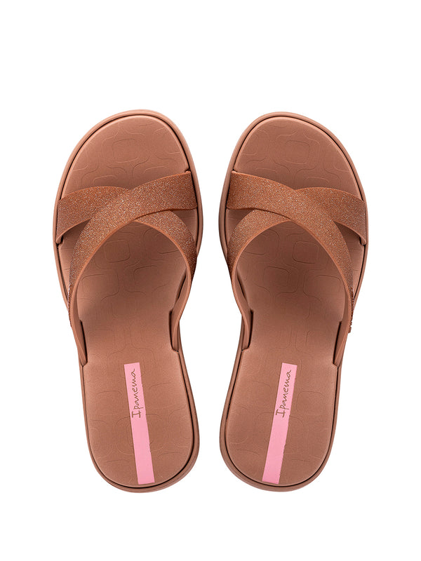 Ipanema High Fashion II Slide - Brown/Glitter/Pink