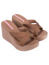 Ipanema High Fashion II Slide - Brown/Glitter/Pink