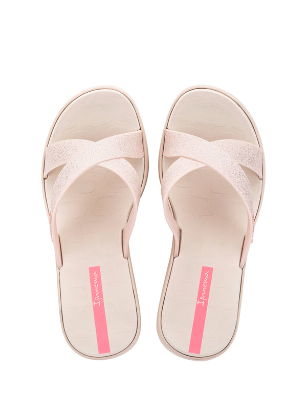 Ipanema High Fashion II Slide - Beige/Glitter/Pink