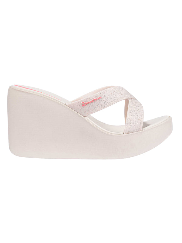 Ipanema High Fashion II Slide - Beige/Glitter/Pink