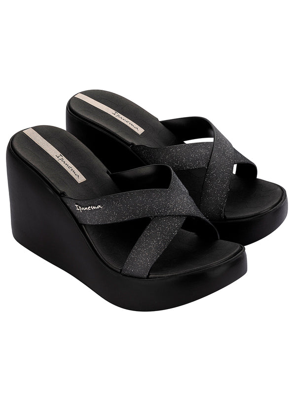 Ipanema High Fashion II Slide - Black/Glitter/Beige