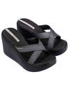 Ipanema High Fashion II Slide - Black/Glitter/Beige