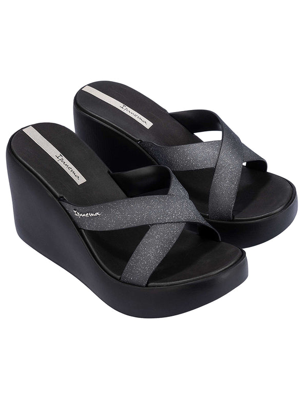 Ipanema High Fashion II Slide - Black/Glitter/Beige