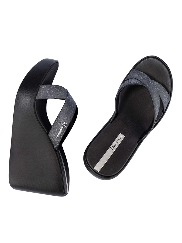 Ipanema High Fashion II Slide - Black/Glitter/Beige
