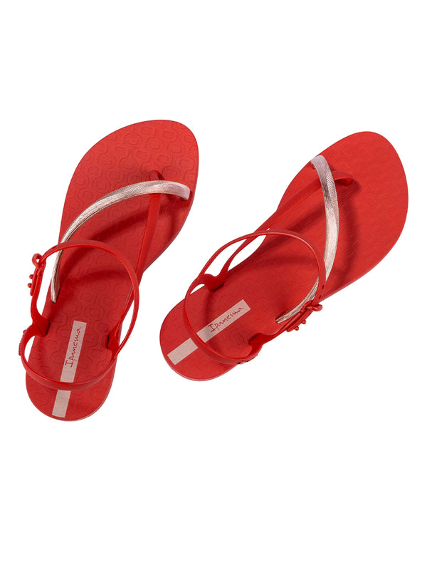 Ipanema Elegant Sandal Fem - Red/Pink Golden/ Pink